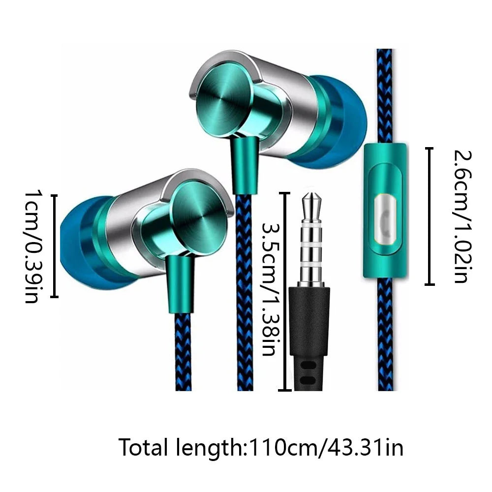 Wired In-ear Earphone In Ear Noise Cancellation Ergonomic Design Stereo Sports Music Headphones For Mobile Phone Everyday Use