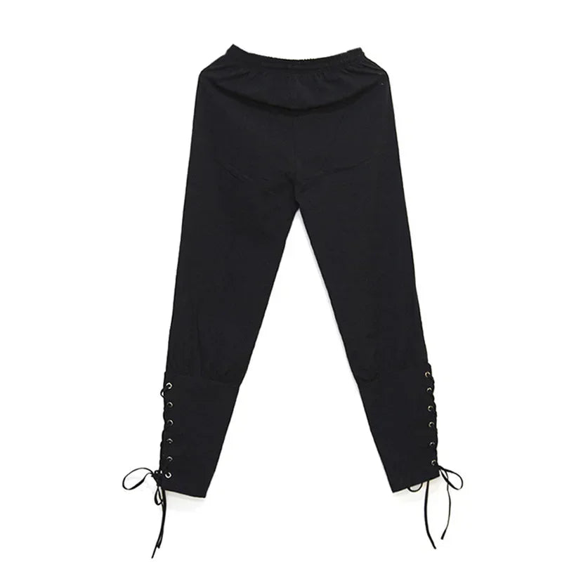 Pirate Pant Viking Costume for Men Renaissance Medieval Pants Drawstring Shorts Halloween Costume Adult Cosplay