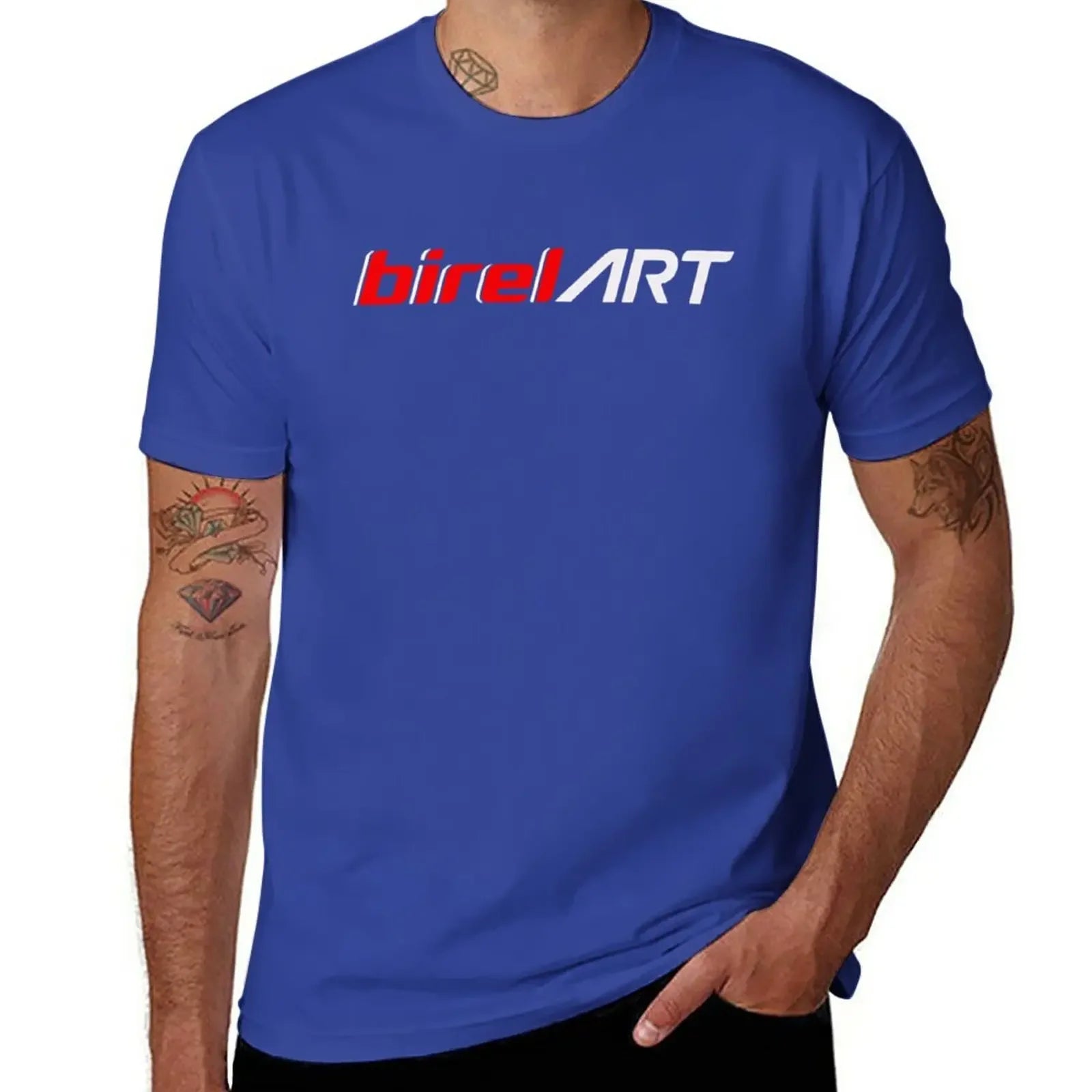 sweat shirts man clothes funny t shirts plus size tops t shirt for men New BIREL ART T-Shirt  Round Collar harajuku Crewneck2024