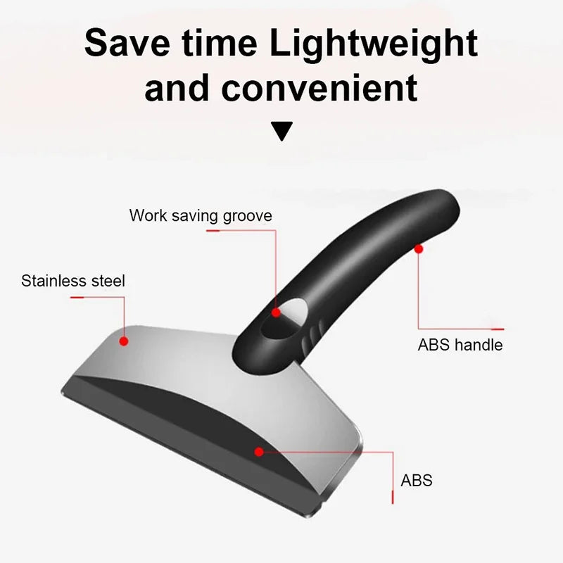SEAMETAL Car Ice Scraper Snow Removal Shovel Windshield Glass Defrost Removal Automotive Winter Stainless Steel Car Accessories