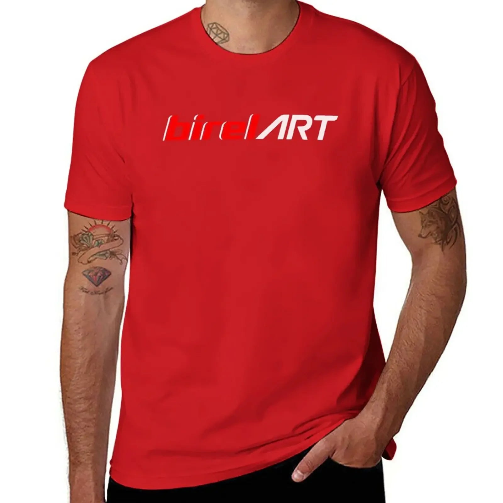 sweat shirts man clothes funny t shirts plus size tops t shirt for men New BIREL ART T-Shirt  Round Collar harajuku Crewneck2024