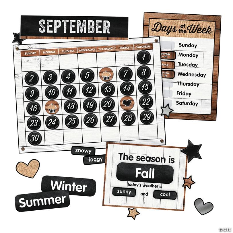 Schoolgirl Style™Industrial Chic Calendar Bulletin Board Set - 95 Pc.