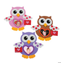 Valentine Owl Picture Frame Magnet Craft Kit - Makes 12