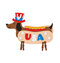 5 1/2" x 4 1/4" Patriotic Hotdog Dachshund Clothespin Craft Kit - Makes 12