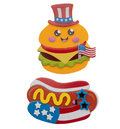 4" Patriotic Hamburger & Hot Dog Magnet Craft Kit - Makes 12