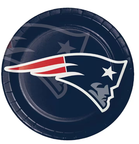 8 Ct. New England Patriots Disposable Paper Dinner Plates