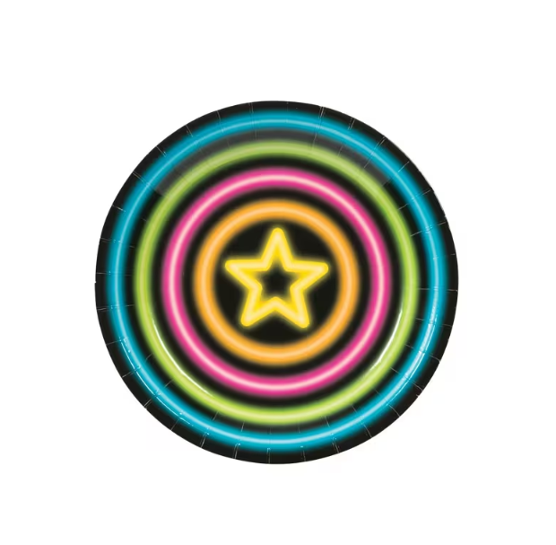Glow Neon Party Dessert Plates, 8 Ct.