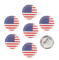 1" Bulk 48 Pc. Mini Patriotic USA Flag Round Metal Buttons