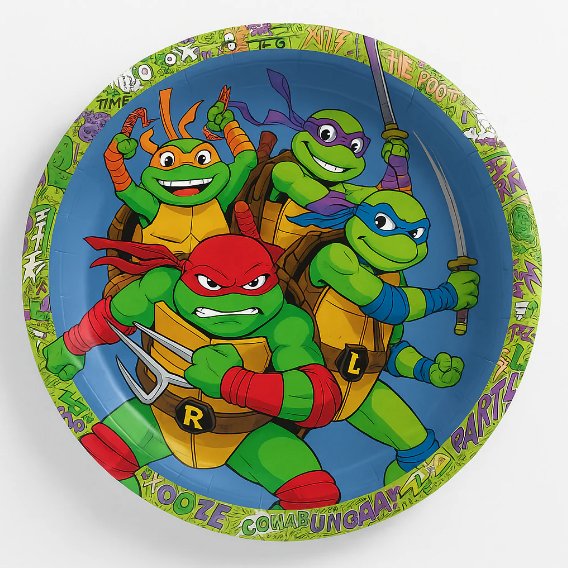 Teenage Mutant Ninja Turtles 9-Inch Round Paper Plates - 8 Pack