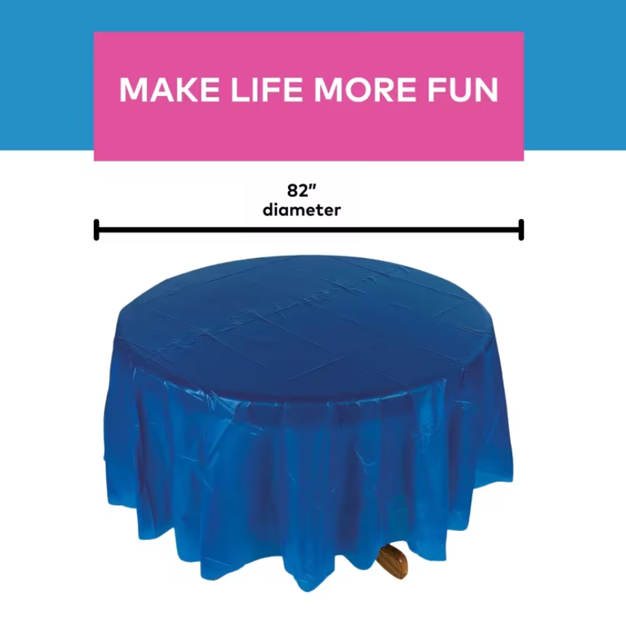 82" Round Plastic Tablecloth