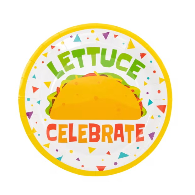 Lettuce Celebrate Taco Party Dinner Paper Plates - 8 Ct.