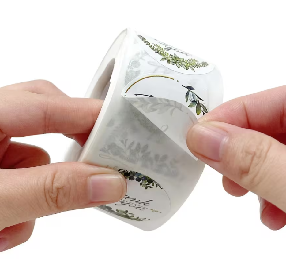 Wrapables 1.5" Thank You Stickers Roll, Sealing Stickers and Labels (500pcs)
