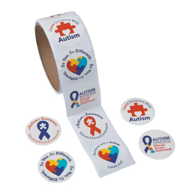 Bulk 100 Pc. Autism Awareness Sticker Roll