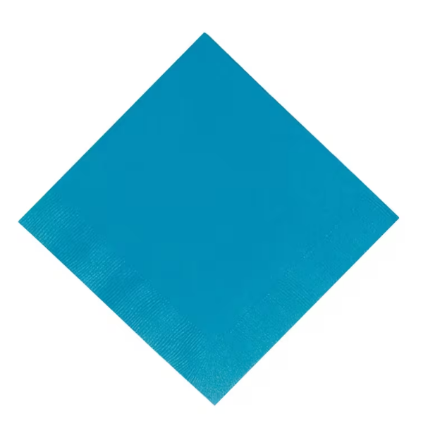 6 1/2" Bulk 50 Ct. Turquoise Disposable Paper Luncheon Napkins