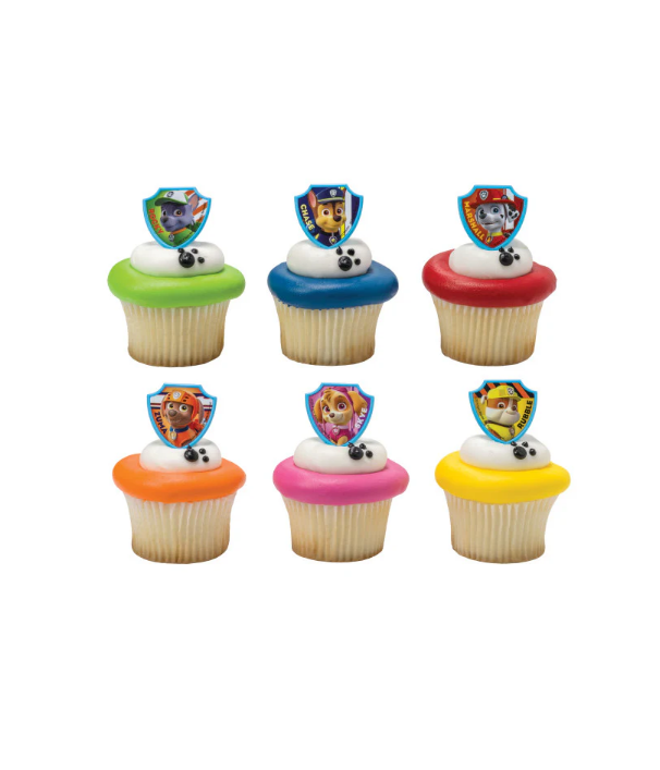 12ct PAW Patrol Ruff Ruff Rescue Cake Cupcake Rings