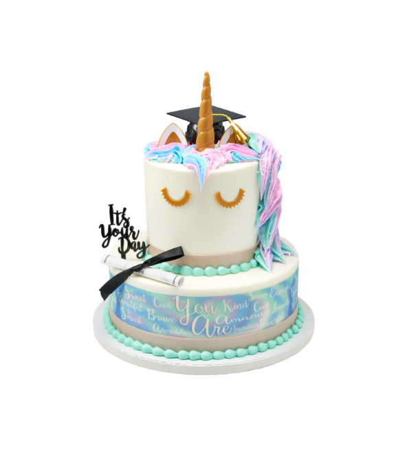 Black Graduation Cap Cake Topper with Tassel - 12 set