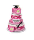Black Graduation Cap Cake Topper with Tassel - 12 set