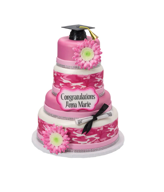 Black Graduation Cap Cake Topper with Tassel - 12 set