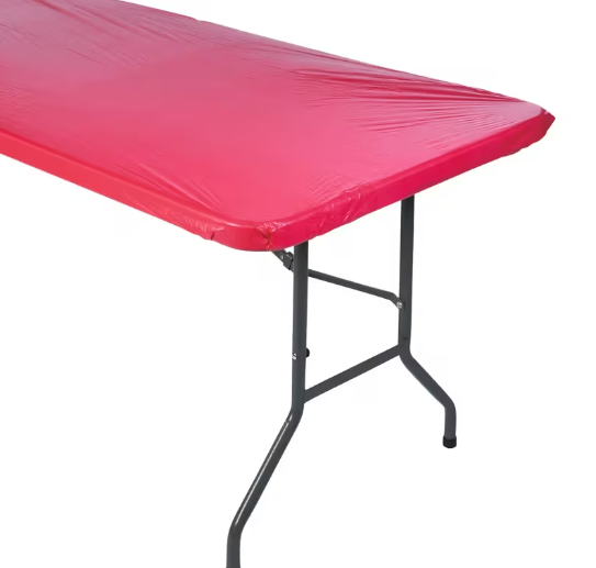 8 Ft. Fitted Rectangle Disposable Plastic Tablecloths