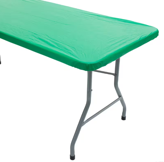 8 Ft. Fitted Rectangle Disposable Plastic Tablecloths