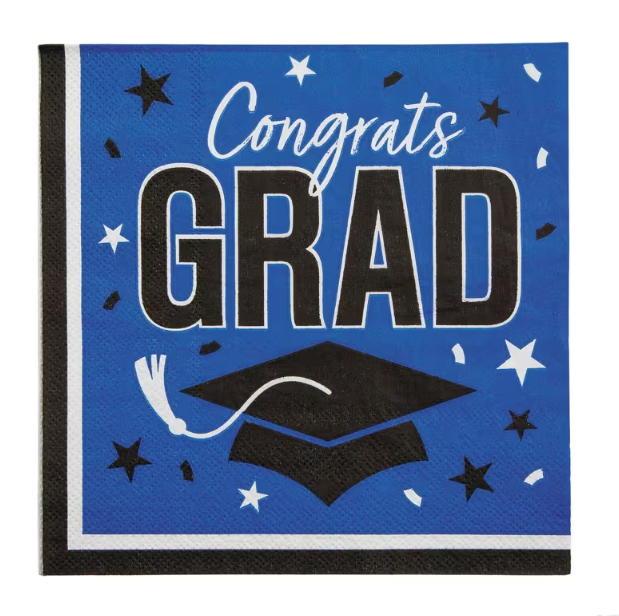Congrats Grad Party Paper Luncheon Napkins 6 1/2" Bulk 50 Ct.