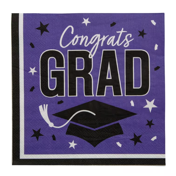 Congrats Grad Party Paper Luncheon Napkins 6 1/2" Bulk 50 Ct.
