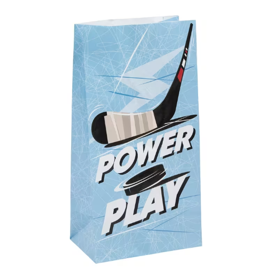 Hockey-Themed Party Favor Bags - 12 Pc.