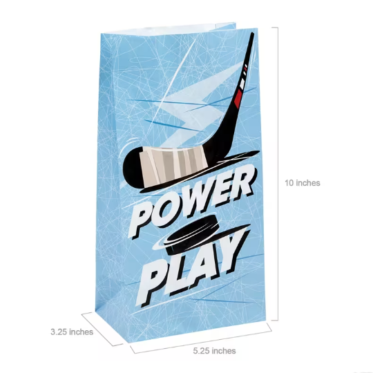 Hockey-Themed Party Favor Bags - 12 Pc.