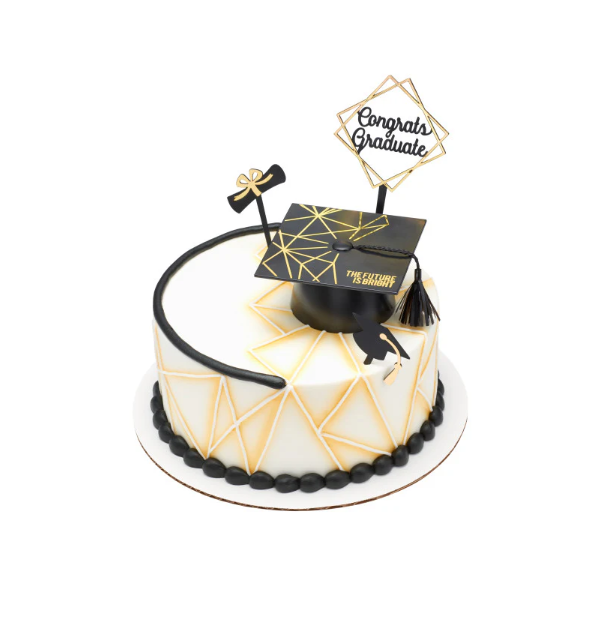 Graduation Wow Cake DecoSet – 4-Piece Cake Topper Kit