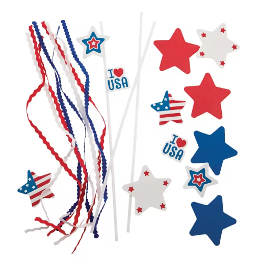 3" x 18 1/4" Patriotic Wand Foam Craft Kit - Makes 12
