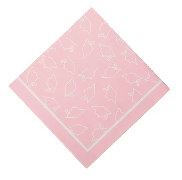 Pink Graduation Beverage Napkins – 50 Count