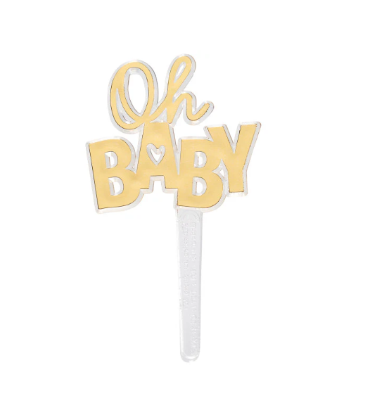 Oh Baby Shower Foil gold Cake Cupcake Rings - 12ct per order