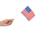 6" x 4" God Bless America USA Flags on Plastic Sticks - 12 Pc.