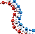 30" Patriotic Red, White & Blue Large Disco Ball Beaded Necklaces - 24 Pc.