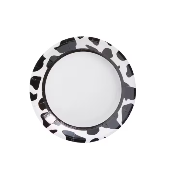 Cow Print Round Dessert Plates - 8 Ct.