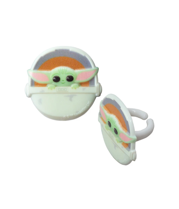 Star Wars The Mandalorian Grogu Cupcake Rings – 12 Count
