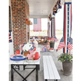 8" x 12" Large Poly-Cotton American Flags on 30" Wood Stick - 12 Pc.