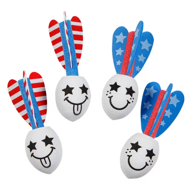 Mini Patriotic Red, White & Blue Foam Missiles - 24 Pc.