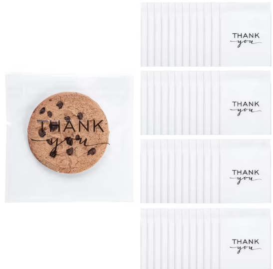 Thank You Cellophane Cookie Treat Bags