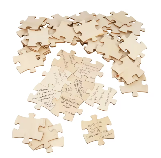 Blank Wood Puzzle Pieces - 50 Pc.