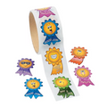 Motivational Smile Face Prize Ribbon Multicolor Paper Sticker Roll - 100 Pc.