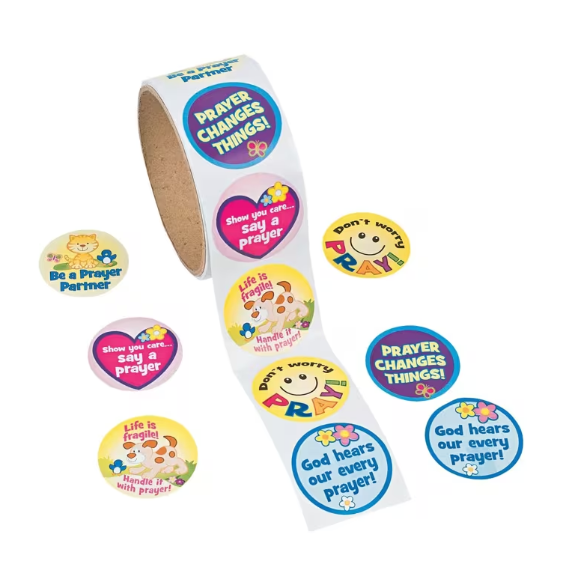 Prayer Sticker Roll - 100 Pc.