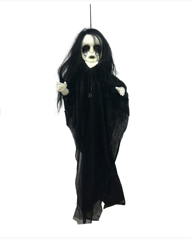 Light-Up Hanging Undead Girl Halloween Decoration 29 1/2" x 43 1/4"