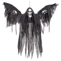 Animated Winged Reaper Hanging Halloween Decoration - 3 ft