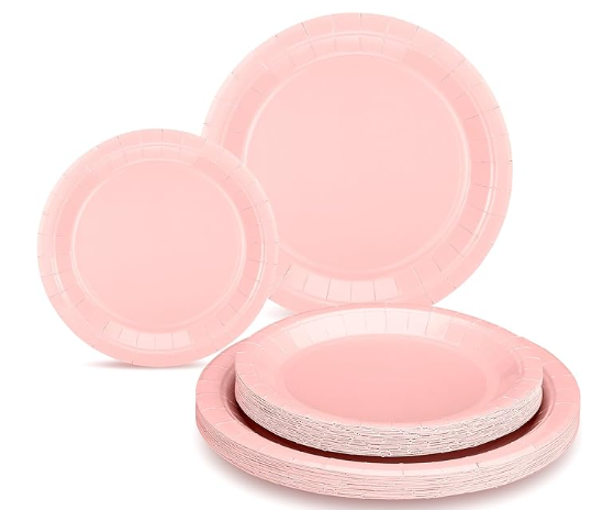 Classic Pink Paper Dessert Plates (24/Pkg)