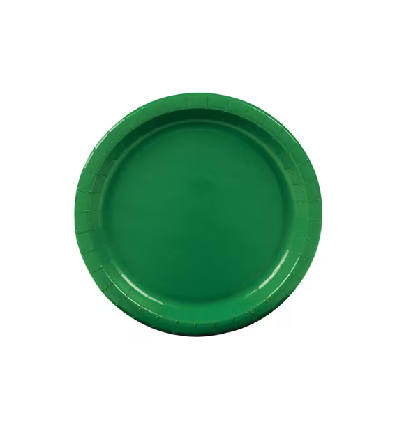 7" Solid Color Round Disposable Paper Dessert Plates - 24 Ct.