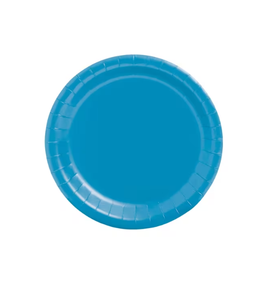 7" Solid Color Round Disposable Paper Dessert Plates - 24 Ct.