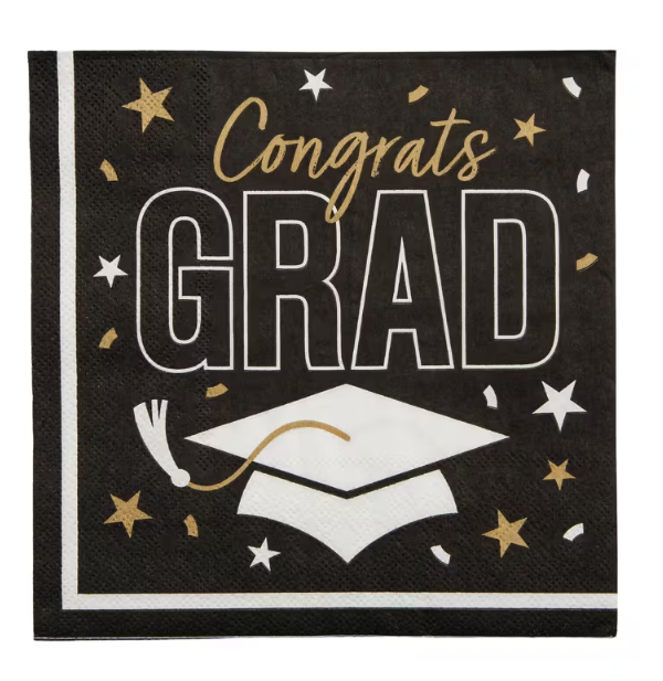 Congrats Grad Party Paper Luncheon Napkins 6 1/2" Bulk 50 Ct.