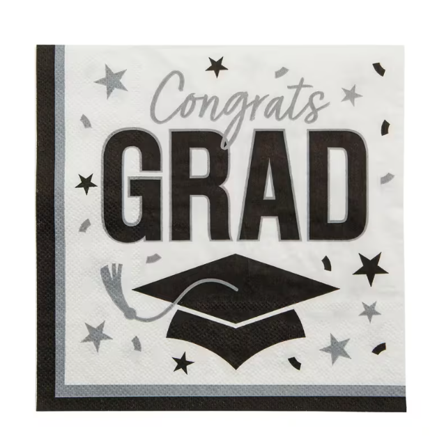 Congrats Grad Party Paper Luncheon Napkins 6 1/2" Bulk 50 Ct.