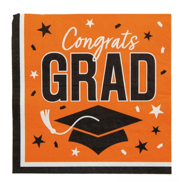 Congrats Grad Party Paper Luncheon Napkins 6 1/2" Bulk 50 Ct.